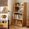 Librero de Madera Maciza de Pie Estante de Almacenamiento Trapezoidal Almacenamiento Estante de Almacenamiento Integrado Montado en la Pared Sala de Estar para el Hogar Exhibición Librero Simple