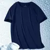 Camiseta de Manga Corta para Hombre que Absorbe el Sudor y Seca Rápido Camiseta de Manga Corta con Sensación Fresca de Seda de Hielo Ropa de Capa Base Holgada de Moda para Hombre Camisa Publicitaria