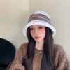 Chapéu de Bacia Recheado para Mulheres no Outono e Inverno, Pequeno Chapéu de Balde de Lã Estilo Japonês, Chapéu de Pescador Quente de Tricô, Lazer ao Ar Livre