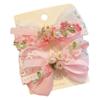 Menina Fresca Bordada Flor Lace Bow Hairpin Crianças Doce Princesa Heavy-duty Requintado Acessórios de Cabelo Par