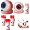 Nova Decoração de Festa de Aniversário Temática de Olhos Grandes Criativos Mais Vendida da Amazon Conjunto de Decoração com Bandeiras e Utensílios de Mesa