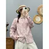2026 Novo Estilo Japonês Mori Girl Estampa Graffiti Gola Pontuda Cardigã Feminino Camisa de Manga Longa Camisa de Primavera Atacado