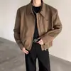 Chaqueta corta de estilo americano de corte ceñido para hombre, otoño, ropa de trabajo Detroit, chaqueta de hombro normal, chaqueta de motociclista vintage