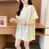 Camiseta Patchwork de Renda Bordada para Mulheres, Estilo Europeu, Tamanho Grande, Nova Moda de Verão com Manga Curta