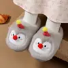 Pantuflas de algodón para niños con diseño de pingüino, nuevos estilos otoño/invierno para niñas, con lindos diseños de dibujos animados, patrones creativos y forro de felpa añadido para mayor calidez, perfectas para usar en interiores y como pantuflas familiares a juego.