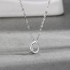 Collar de plata de ley S925 ovalado rosa platino Elaine jewelry para mujer, simple, con diamantes, cadena para clavícula europea y americana, ins