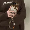 Pulsera de gato KT con estampado de leopardo adecuada para funda de teléfono Apple 18pm iPhone 17 Otoño/Invierno 16 Linda 14 Silicona 15 Dibujos Animados