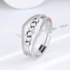 Anillo de cuentas de transferencia nuevo de fuentes transfronterizas europeas y americanas Anillo ajustable de apertura giratoria de descompresión de ansiedad simple para mujeres