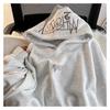 Sudadera con Capucha Bordada de Letras de Industria Pesada para Hombre Forro Grueso de Felpa Estilo Americano Otoño e Invierno Deportiva Casual Holgada para Niños y Niñas