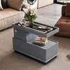 Mesa Auxiliar Multifuncional para Sofá Mesa de Café Móvil Minimalista Moderna Hogar Inteligente Minimalismo Italiano Sala de Estar Carrito Pequeño