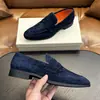 Mocasines de cuero gamuza de alta gama, con pespunte superior STN, cómodos zapatos casuales de caballero de suela plana para exportación