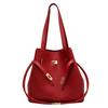 Bolsa Balde Simples Cor Sólida Bolsa de Mão Cor Sólida Versátil Moda Bolsa de Ombro Bolsa de Grande Capacidade Bolsa Axilar Feminina para o Dia a Dia