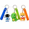 Al por mayor de fábrica personalizado de PVC goma blanda caricatura llavero USB colgante mascota IP caja sorpresa llavero de regalo