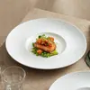 Plato para espagueti plato para comida occidental vajilla de restaurante especializado plato de cerámica de alta gama para bistec plato de concepto artístico plato para postre