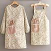 Moda Estilo Coreano Nuevo Algodón Cocina Delantal de Cocina Lindo Resistente al Desgaste Trabajo Catering Especial Mono Manga Larga