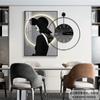 Pintura decorativa moderna de lujo para restaurante, con reloj, mural para sala de estar, mesa de comedor, pintura de pared combinada, fondo de belleza, pintura colgante de pared