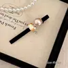 Pinza Elegante de Perlas Redondas con Pedrería y Terciopelo para Mujer, Pinza para Flequillo Lateral, Pinza de Pato Accesorio para el Cabello