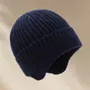 Gorro de Lana de Invierno para Hombre, Gorro con Protección para las Orejas, Logo Personalizado, Engrosado, Cálido para Exteriores, Cortavientos, Resistente al Frío, Gorro de Punto, Venta al por Mayor Transfronteriza