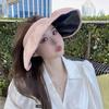 Sombrero de Sol de Concha de Goma Negra Verano Moda Portátil Enrollable Diadema Doble Propósito Sombrero de Sol de Copa Vacía con Ala Grande