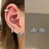 Colección de Pendientes de Hueso del Oído Morado de Ensueño Pendientes de Zirconia Pendientes Planos Espirales de Titanio Médico para el Hélice Pendientes de Hueso del Oído Morados
