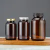 Botellas Cápsula Marrones al por Mayor del Fabricante, Botellas para Pastillas a Prueba de Luz, Botellas para Suplementos de Salud, Botellas de Vidrio Medicinal Selladas con Tapas