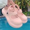 Sandalias de Verano para Mujer, Lindas, de Encaje, Cerradas por Delante, de Suela Gruesa, Cómodas, para Uso Diario en Interiores y Exteriores, Sandalias Casuales para Estudiantes