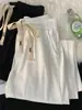 Pantalones blancos de seda de hielo de pierna ancha para hombre, estilo fino de verano, pantalones casuales rectos holgados de moda con caída, pantalones largos hasta el suelo, disponibles para venta al por mayor