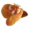 Flor de Falenopsis Individual Simulada 3D de Alta Gama PU Dorado Púrpura DIY Accesorios para Pared de Flores de una Sola Cabeza Material Floral Flor Artificial
