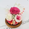 Flor Eterna en Forma de Bola de Cristal Tapa de Vidrio Rosa Real Regalo Día de San Valentín Regalo Día de la Madre Flor Real Más Vendido Regalo de Flor Eterna