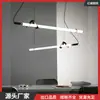 Luminária Pendente Linear Minimalista Nórdica de Longa Tira para Balcão de Restaurante, Bar, Studio de Design, Recepção de Hotel, Café