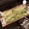Mousepad lavável de caligrafia e pintura estilo retrô antigo pode ser projetado com padrão superdimensionado resistente a manchas, mousepad grande e grosso