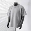 Camisa de Manga Corta Unisex Casual Holgada Transpirable Fresca Cómoda con Diseño de Pliegues Tridimensionales y Remaches, Estilo Nuevo Verano 2026