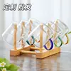 Taza de vidrio a prueba de explosiones resistente a altas temperaturas estilo japonés con asa taza de té pequeña resistente al calor para el hogar sala de estar juego de té de vidrio transparente