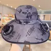 Sombrero con Ventilador Solar para Hombre USB Verano Exterior Montañismo Pesca Protección Solar Anti-Ultravioleta Sombrero de Pescador