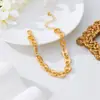 1 Pieza de Cadena Dorada de Nariz de Cerdo Cadena Ovalada Dorada Europea y Americana de Lujo Accesible Pulsera para Mujer, Simple y Versátil, Gama Alta