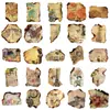 50 Piezas de Pegatinas Retro de Huella de Quemado, Fragmentos de Papel Creativos, Materiales para Diario Ins, Papelería Pegatinas para Cuaderno DIY