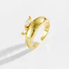 Anillo Abierto Ajustable con Incrustación de Circonita en Forma de Pera, Diseño Liso, Versátil Retro Moderno para Dedo Índice de Moda Europea y Americana