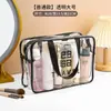 Neceser de doble capa con separación de seco y húmedo, bolsa de maquillaje transparente impermeable portátil para viajes, bolsa de almacenamiento para gimnasio, natación, baño para mujeres