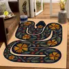 Alfombra de Terciopelo de Cristal con Diseño de Arte Africano para Dormitorio, Resistente a Manchas, Lavable, Alfombrilla para Mesita de Noche, Resistente al Desgaste, Fácil Cuidado, Alfombra para Sala de Estar