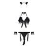 Lingerie Sexy Grito Sexy Menina Gato Conjunto de Três Pontos Fofo Charmoso Gatinho Fofo Paixão Conjunto Europeu e Americano