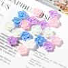 Funda para teléfono móvil con diseño de rosa camelia de colores AB, con pegamento en crema, accesorios para el cabello hechos a mano.