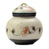Dinastía Tang y Song Glaseado de Caramelo Camelia Azul Cerámica Pintada a Mano Recipiente Doméstico para Té Accesorios para Ceremonia del Té Tarro Sellado Tarro de Almacenamiento