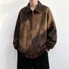 Jaqueta Masculina de Couro PU Desconstruída Fosca Outono Retro Americano Roupas de Motociclista 2026 Nova Tendência Casual Jaqueta de Trabalho