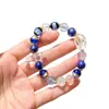 Pulseira de contas única com Sutra do Coração em vidro azul, produto novo original, adequada para locais cênicos e templos, pulseira unissex com contas de formato irregular, atacado