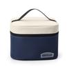 Bolsa de almuerzo con bloques de color y compartimentos, forma cuadrada, bolsa de bento simple y elegante, caja térmica con bolsa de hielo aislante
