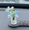 Flor de begonia placa de estacionamiento para número de coche 2025 nueva decoración sencilla para coche adornos temporales para teléfono móvil