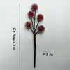 Pinhas artificiais e ramos de bagas, acessórios de decoração para caixa de doces de casamento, cordões de frutas com contas de vidro, DIY para decoração de caixa de presente de Natal