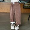 Ropa para niños Momo ropa de invierno pantalones de chándal para niñas 2023 otoño e invierno nuevos pantalones para niños con tobillo atado pantalones casuales forrados de polar