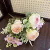 Vendas diretas do fabricante de origem: flores artificiais transfronteiriças, rosas Margot vintage, buquês de flores artificiais para decoração de casamento e adereços