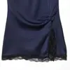 Venta Caliente Transfronteriza AliExpress Nuevo Producto Primavera 2026 Elegante Vestido de Encaje con Retazos de Textura Satín de Seda 5029052